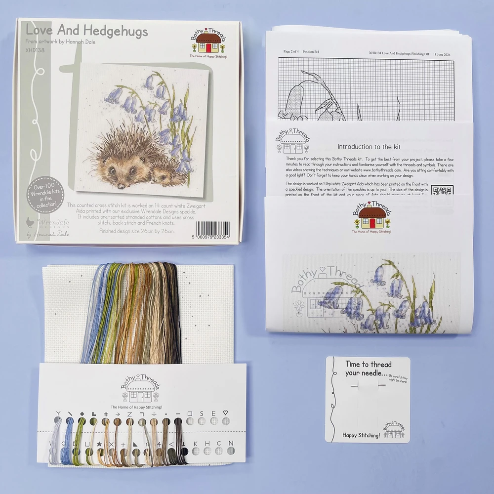 Bothy Threads Cross stitch kit "Love And Hedgehugs" XHD138 26x26 cm