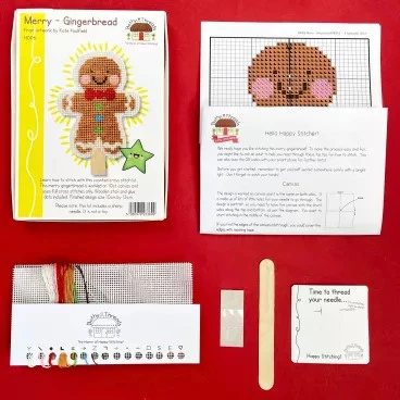 Bothy Threads Cross stitch kit "Merry - Gingerbread" HOP6 10x13 cm