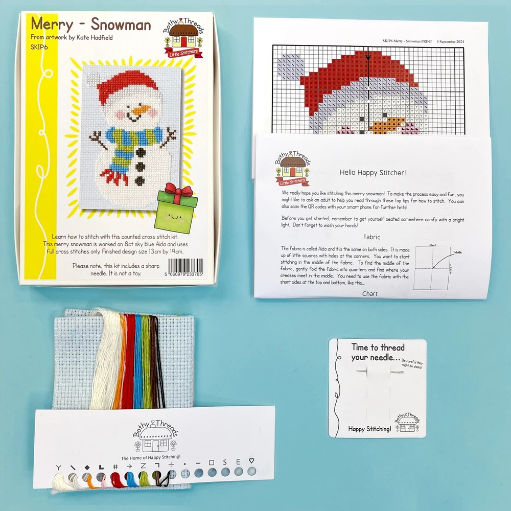 Bothy Threads Cross stitch kit "Merry - Snowman" SKIP6 13x19 cm