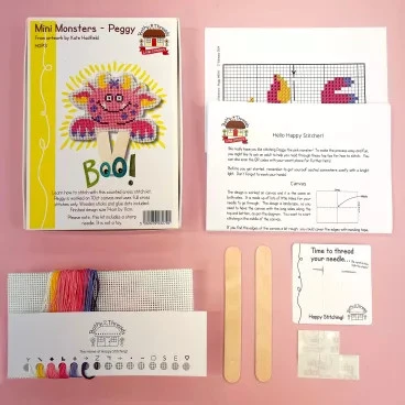 Bothy Threads Cross stitch kit "Mini Monsters - Peggy" HOP3 14x11 cm