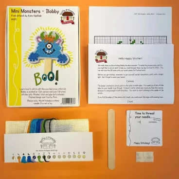 Bothy Threads Cross stitch kit "Mini Monsters - Bobby" HOP1 11x9 cm