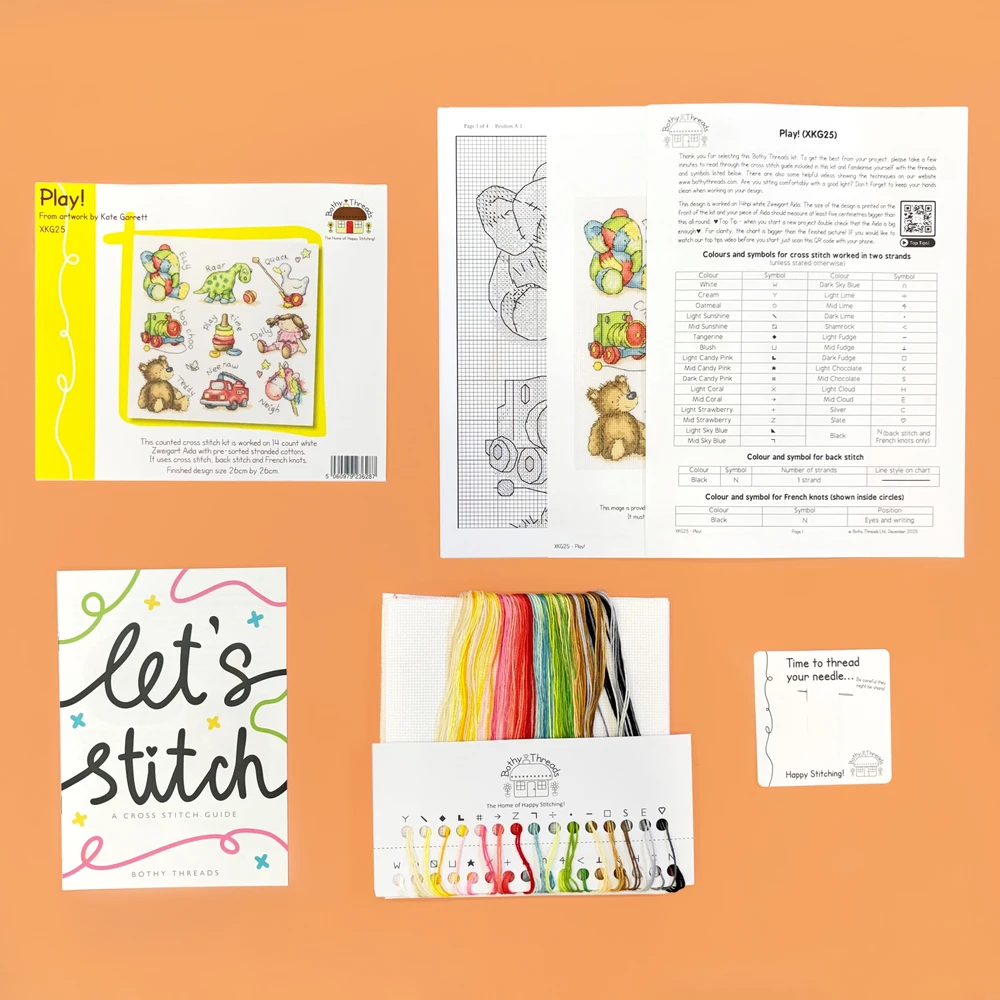 Bothy Threads Cross stitch kit "Play!" XKG25 26x26 cm