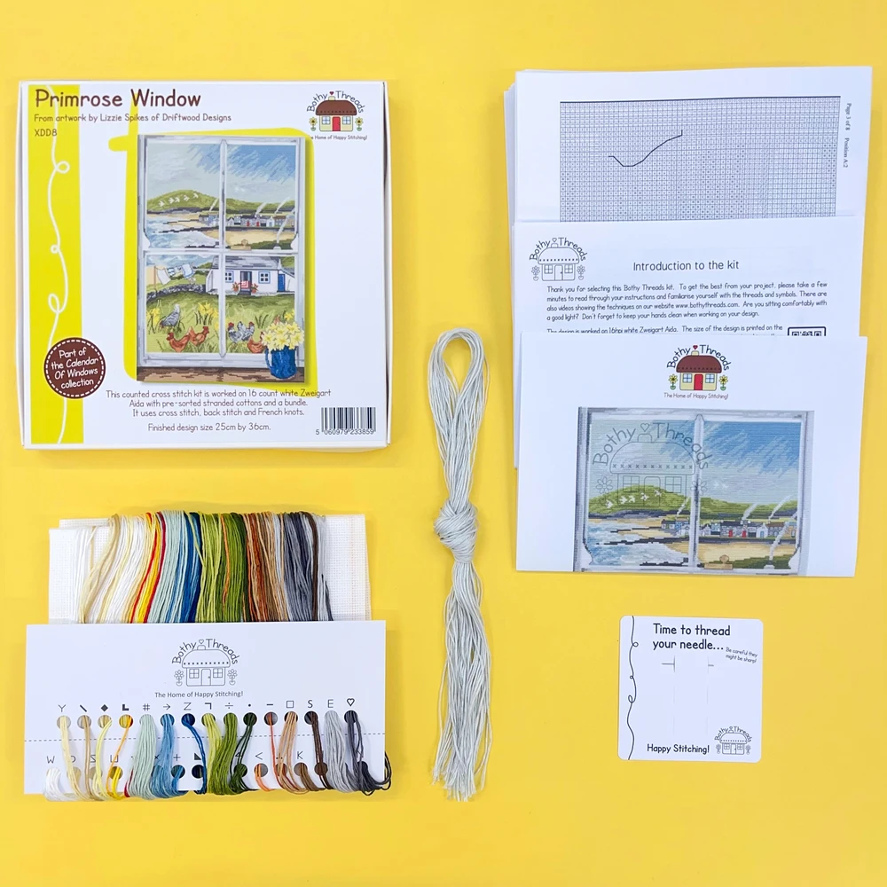 Bothy Threads Cross stitch kit "Primrose Window" XDD8 25x36 cm