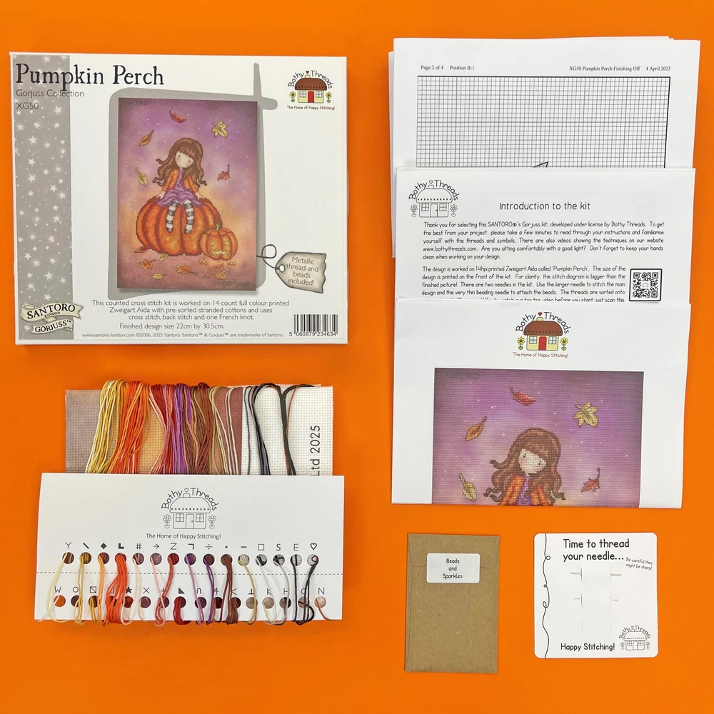 Bothy Threads Cross stitch kit "Pumpkin Perch" XG50 22x30.5 cm