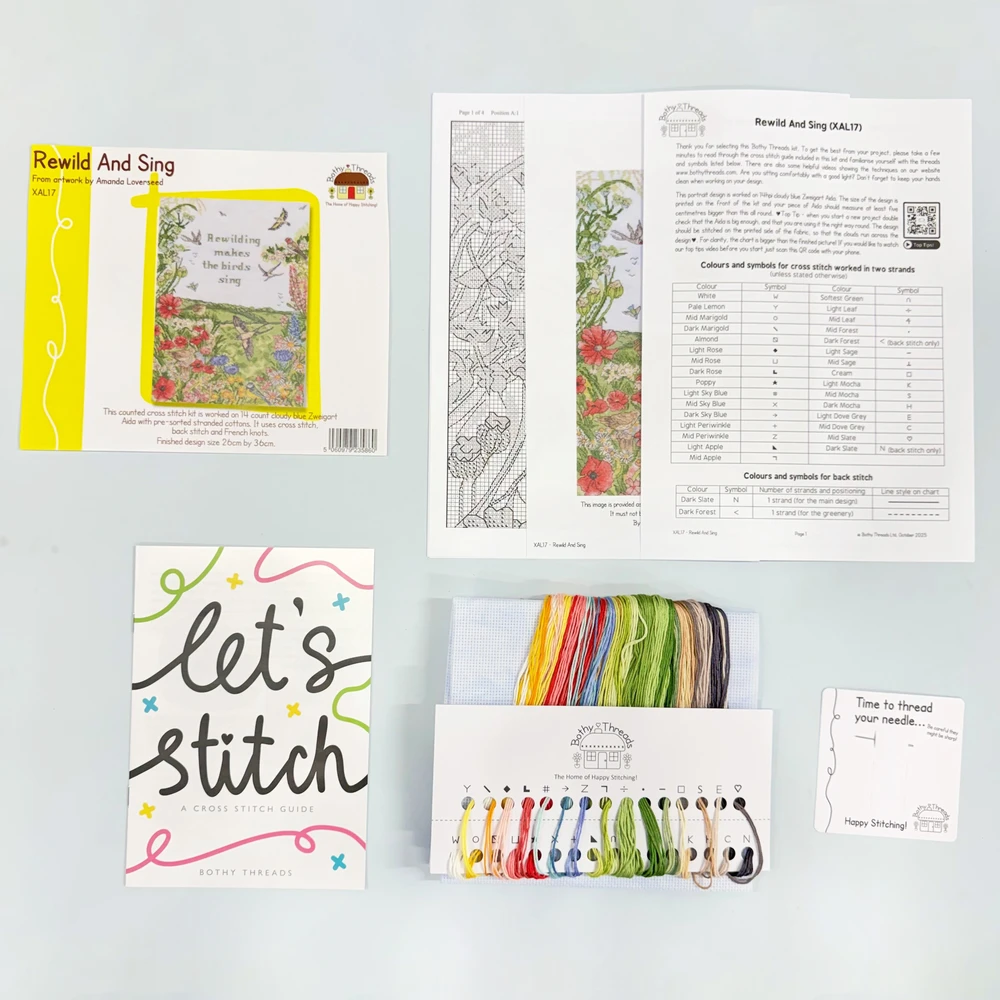 Bothy Threads Cross stitch kit "Rewild And Sing" XAL17 26x36 cm