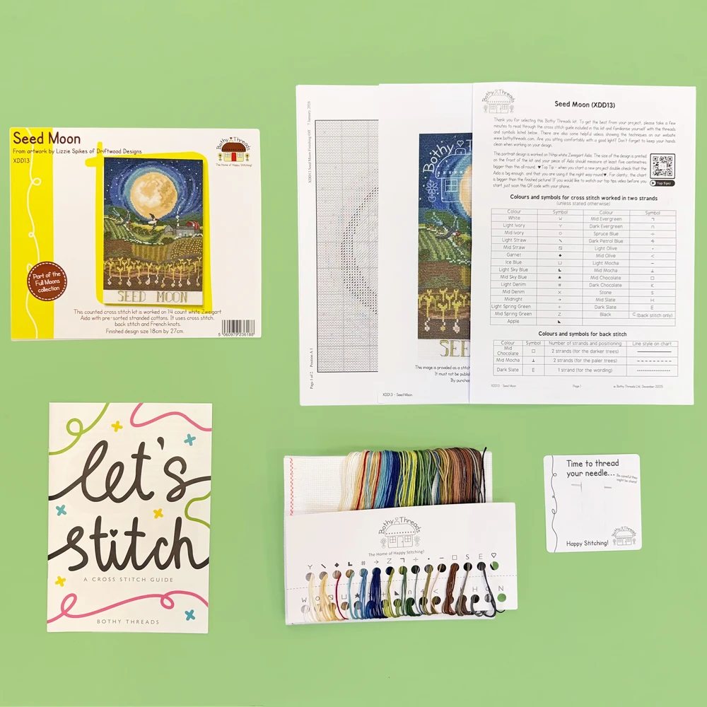 Bothy Threads Cross stitch kit "Seed Moon" XDD13 18x27 cm