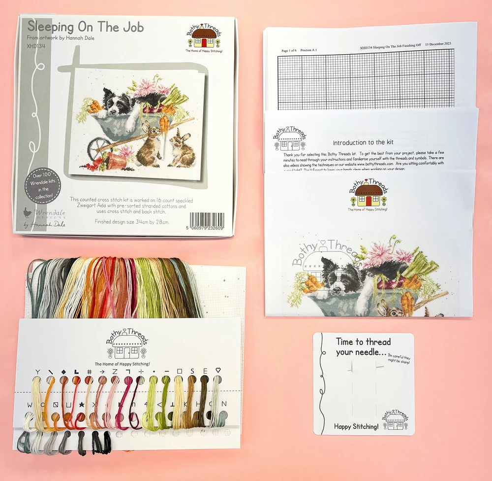 Bothy Threads Cross stitch kit "Sleeping On The Job" XHD134 34x28 cm