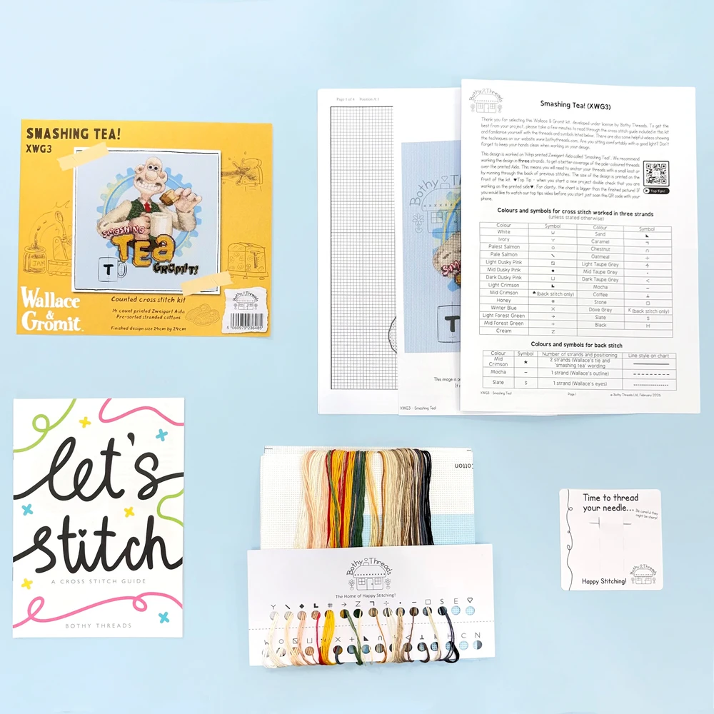 Bothy Threads Cross stitch kit "Smashing Tea!" XWG3 24x24 cm