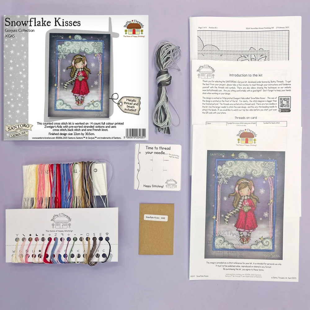 Bothy Threads Cross stitch kit "Snowflake Kisses" XG45 22x30.5 cm