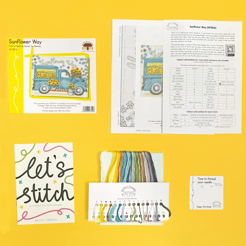 Bothy Threads Cross stitch kit "Sunflower Way" XKTB26 28x20 cm
