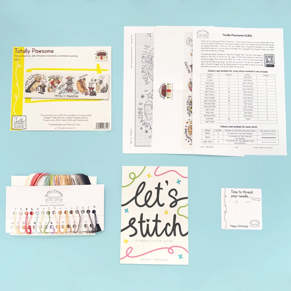 Bothy Threads Cross stitch kit "Totally Pawsome" XJE2 40x12 cm