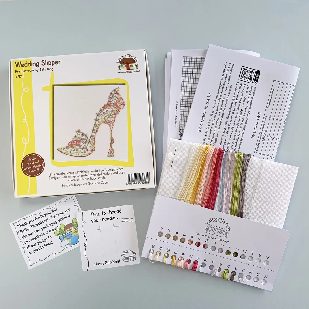 Bothy Threads Cross stitch kit "Wedding Slipper" XSK11 26x27 cm