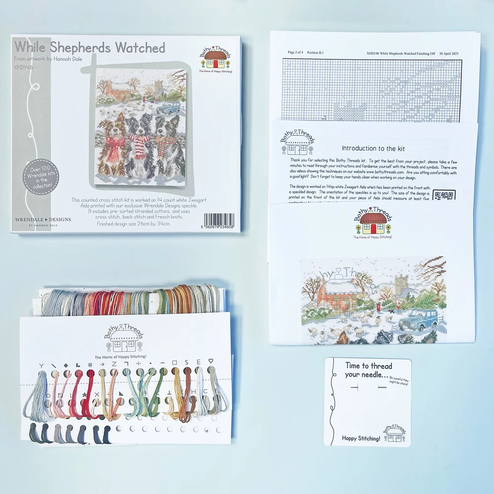 Bothy Threads Cross stitch kit "While Shepherds Watched" XHD146 26 xx 34 cm