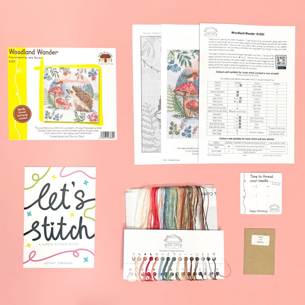 Bothy Threads Cross stitch kit "Woodland Wander" XJS5 26x26 cm