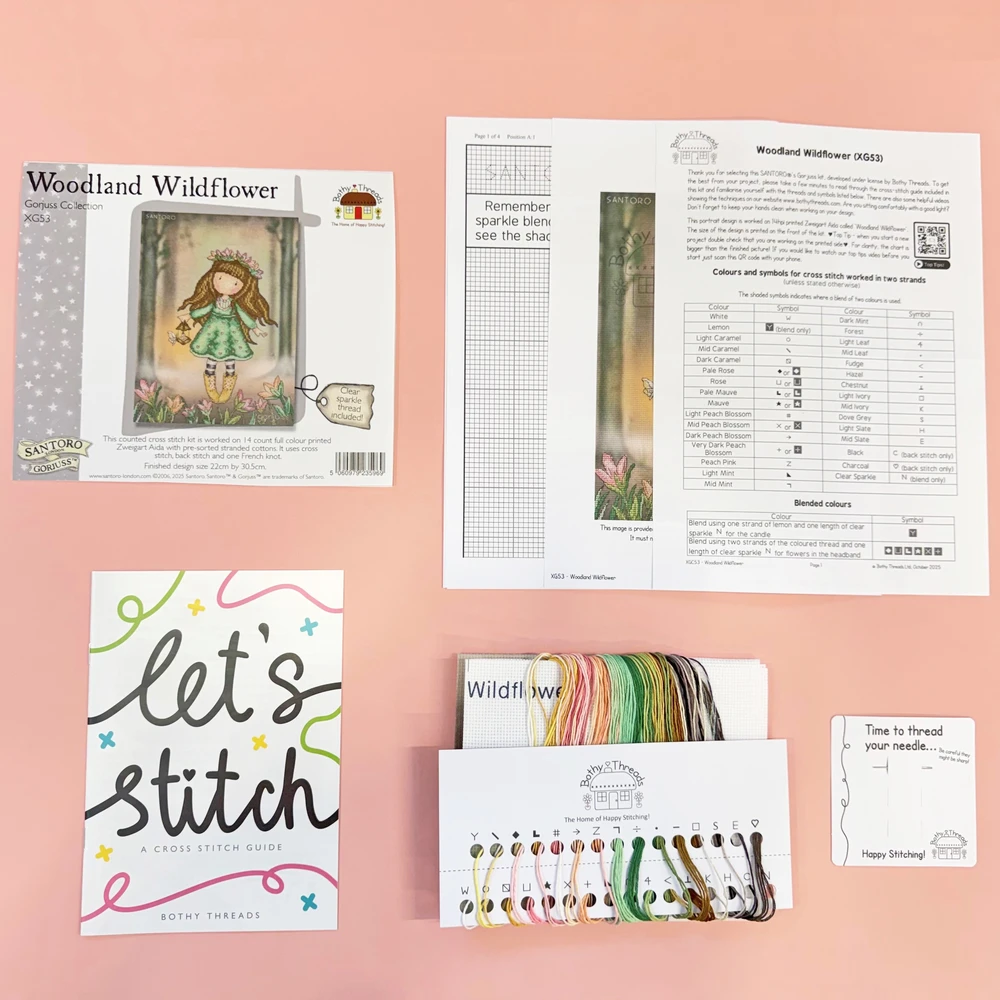 Bothy Threads Cross stitch kit "Woodland Wildflower" XG53 22x30.5 cm