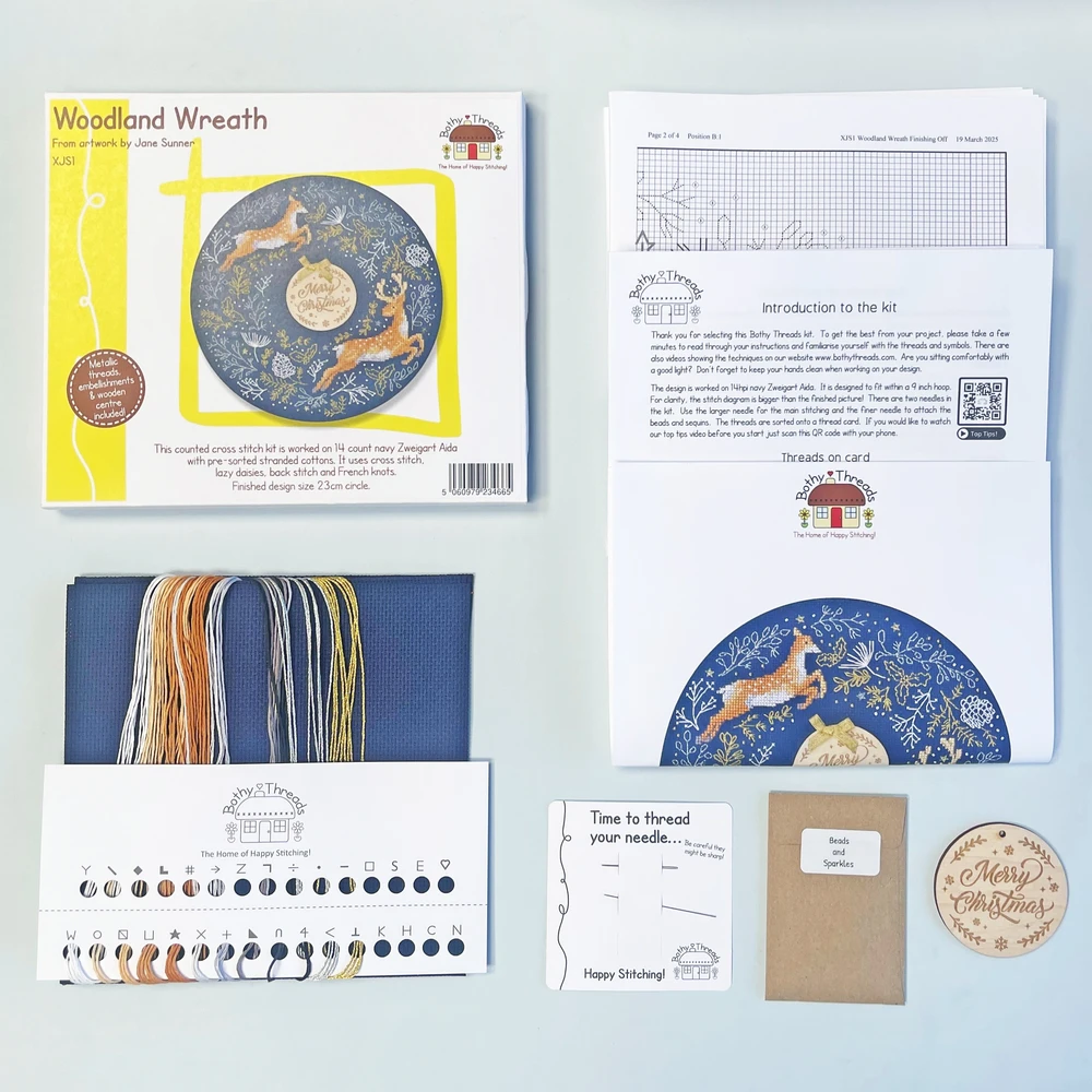 Bothy Threads Cross stitch kit "Woodland Wreath" XJS1 23x23 cm