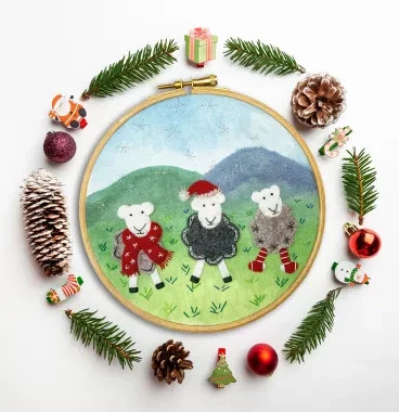 Bothy Threads Felt Embroidery "Woolly " JUMpers" EFE1 15x15 cm