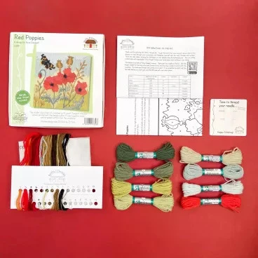 Bothy Threads Long Stitch Kit "Raudona Poppies" LSRP 20.5x21.5 cm