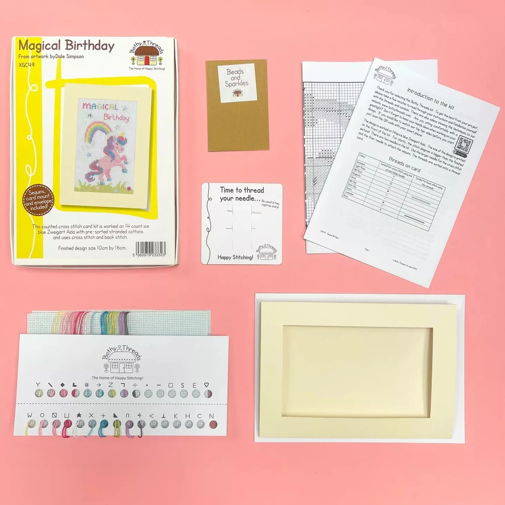 Bothy Threads Cross stitch kit "Greeting Card - Magical Birthday" XGC49 10x16 cm