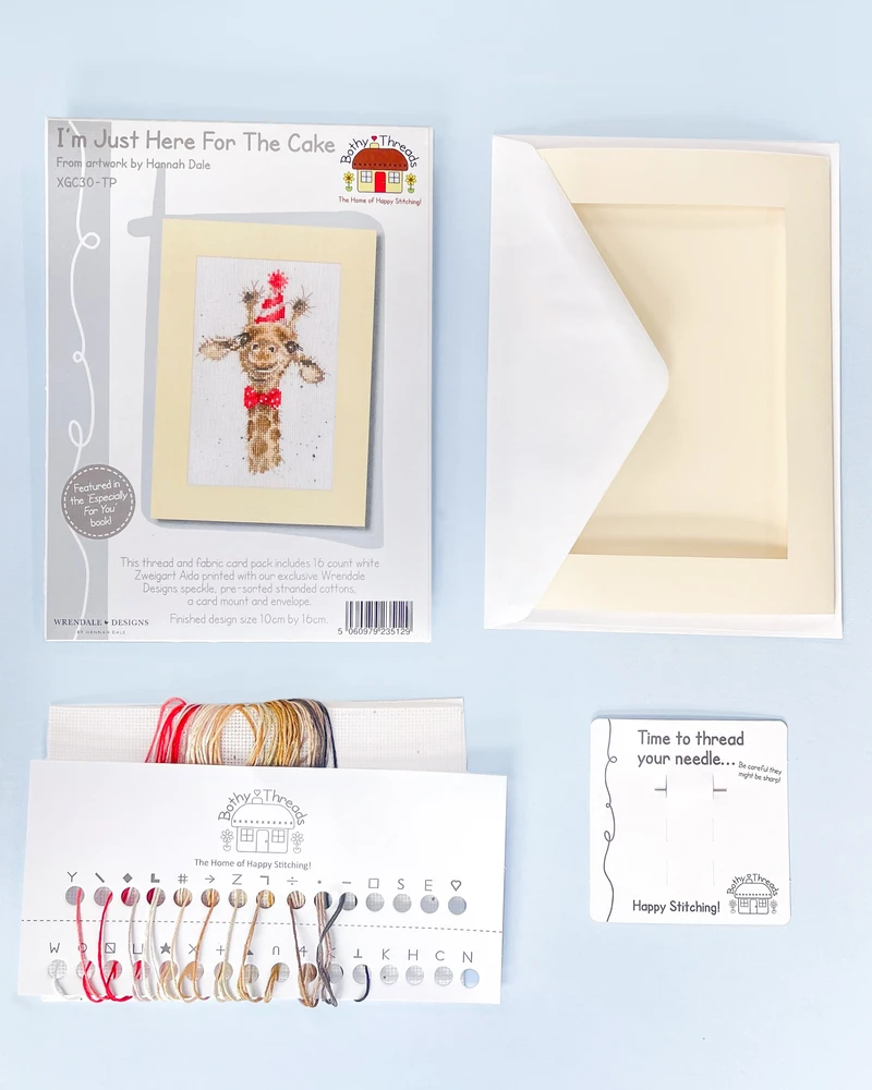 Bothy Threads Cross stitch kit "Greeting Card - I'm Just Here For The Cake" XGC30-TP 10x16 cm