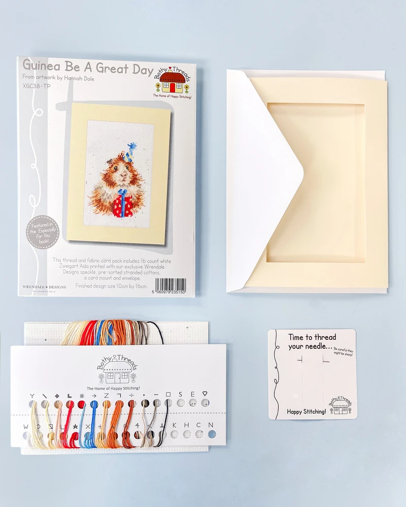 Bothy Threads Cross stitch kit "Greeting Card - Guinea Be A Great Day" XGC38-TP 10x16 cm