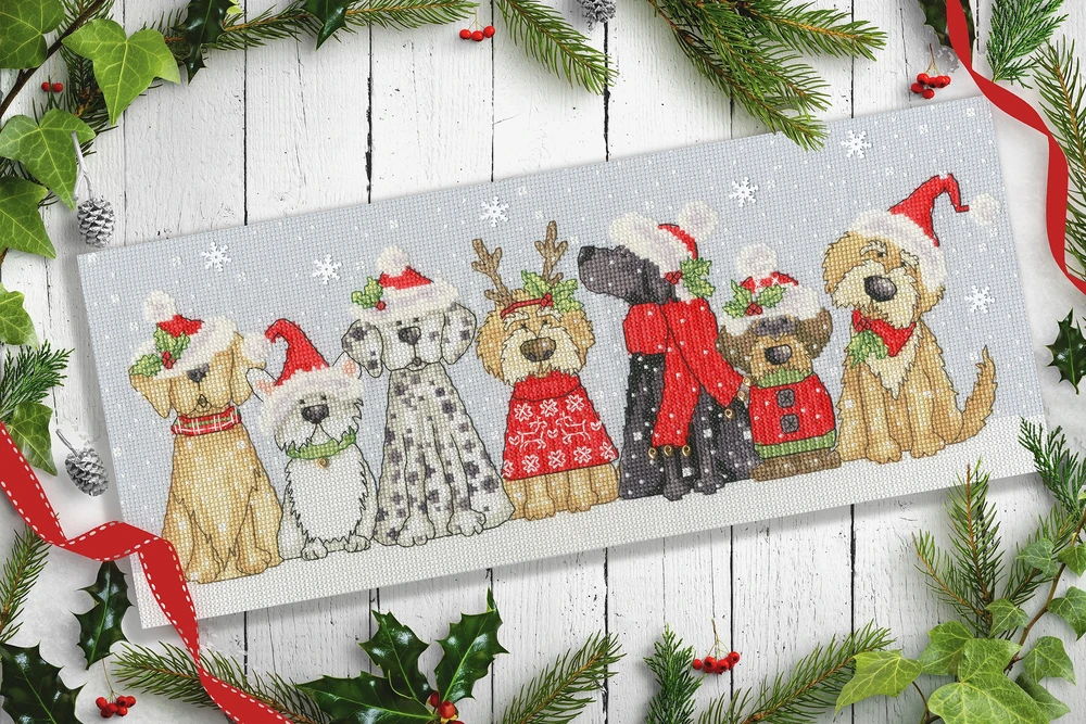 Bothy Threads Cross stitch kit "Holiday" HOunds" XKTB10 39x16 cm