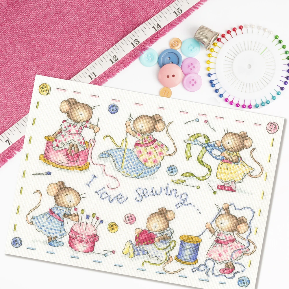 Bothy Threads Cross stitch kit "I Love Sewing" XKG9 32x23 cm