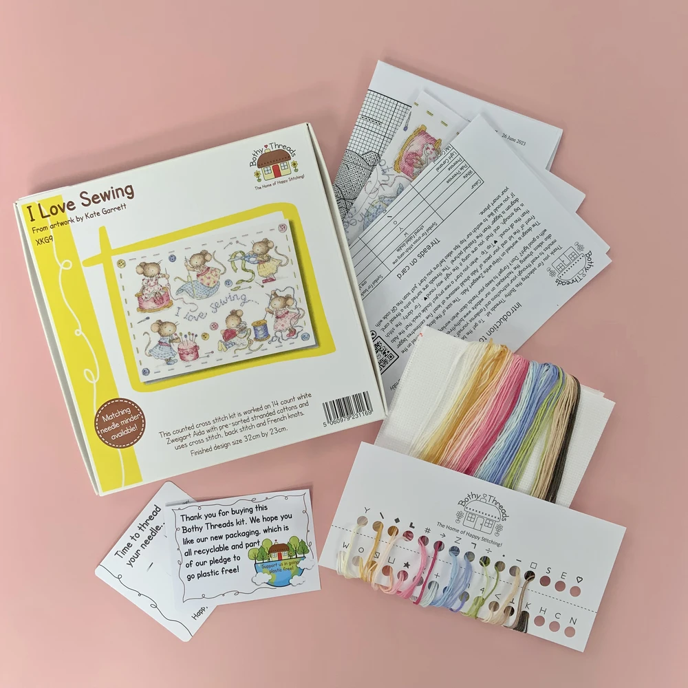 Bothy Threads Cross stitch kit "I Love Sewing" XKG9 32x23 cm