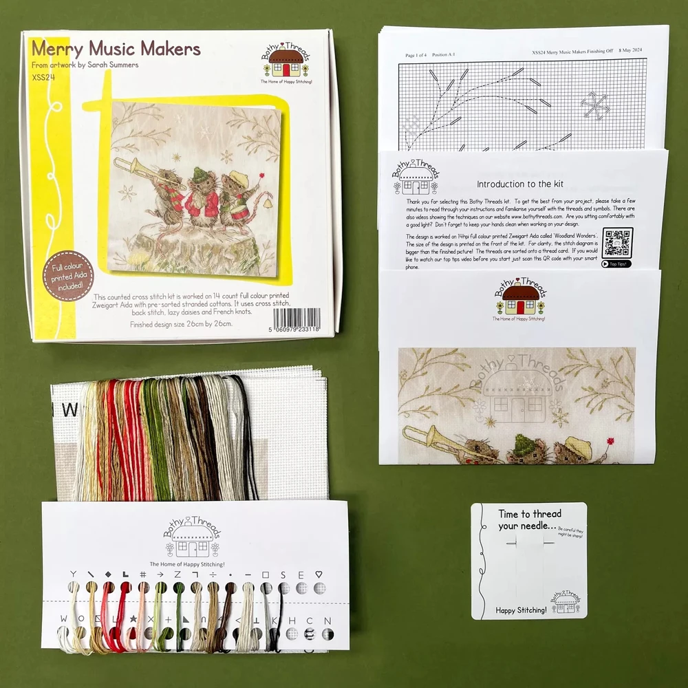 Bothy Threads Cross stitch kit "Merry Music Makers" XSS24 26x26 cm