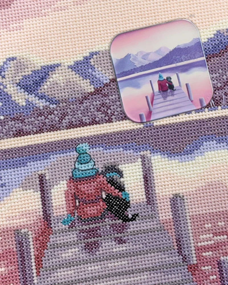 Bothy Threads Needle Minder "A Pawfect Place By The Vanduo" XA72 4x4 cm