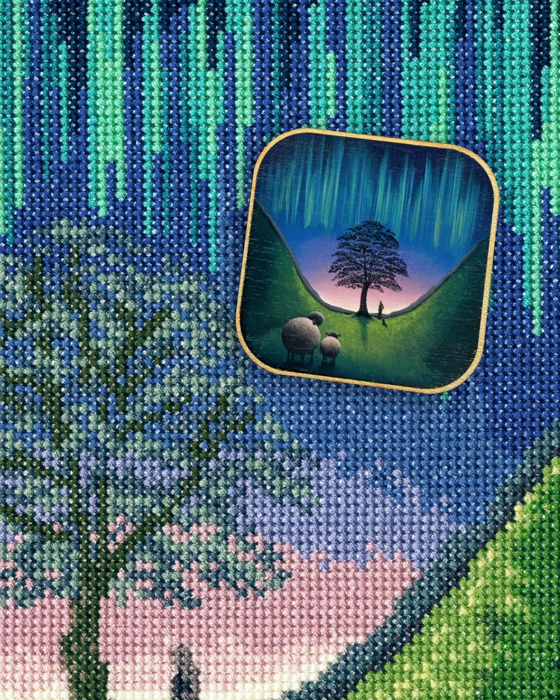 Bothy Threads Needle Minder "Sycamore Gap" XA87 4x4 cm