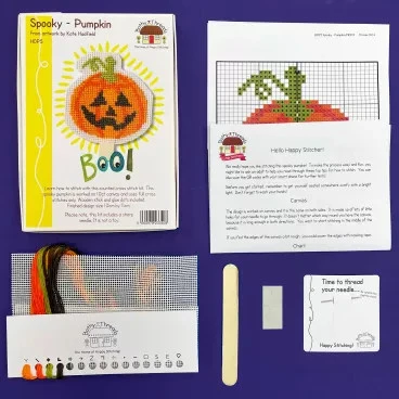 Bothy Threads Siuvinėjimo kryželiu rinkinys "Spooky - Pumpkin" HOP5 10x11 cm