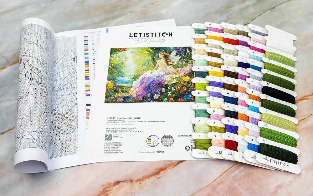 Letistitch Kryželiu siūlų rinkinys "Užburiantis pavasaris" 40x32 cm SLETIL9932