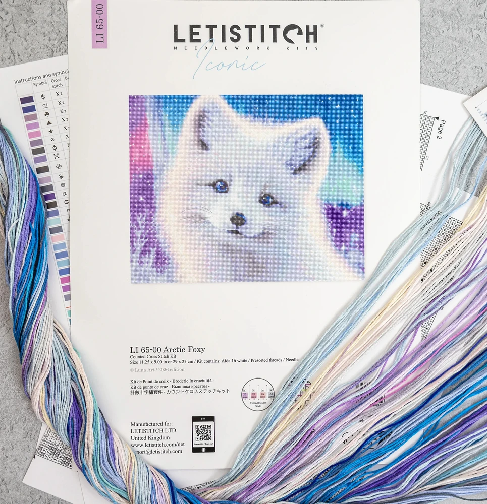 Letistitch Siuvinėjimo kryželiu rinkinys "Arktinė lapė" 29x23 cm LI65-00