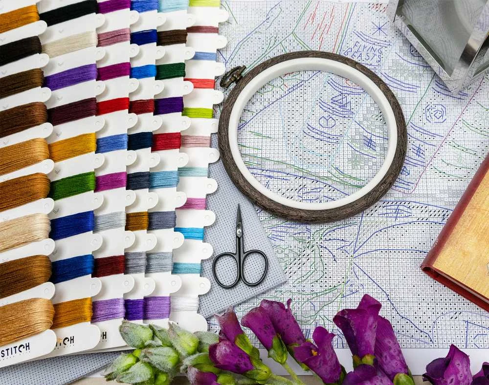 Letistitch Siuvinėjimo kryželiu rinkinys "Drakonų studijos" 38x29 cm SLETIL9965