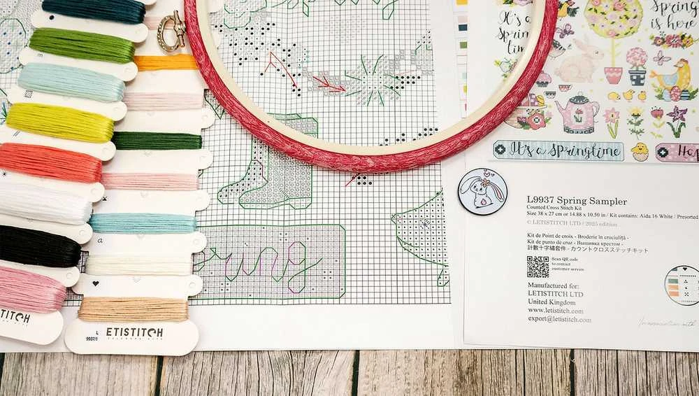 Letistitch Kryželiu siuvinėjimo rinkinys "Spring Sampler" 38x27cm SLETIL9937