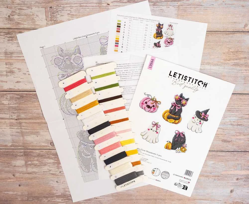 Letistitch Kryželiu siuvinėjimo rinkinys „Boo Crew Ornaments“ 5 vnt. SLETIL9944
