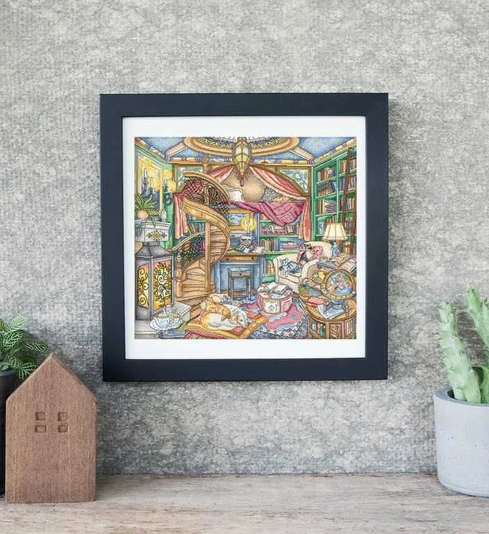 Letistitch Skaičiuotas kryželiu siuvinėjimo rinkinys "Home Library" 35x32cm SLETIL8084