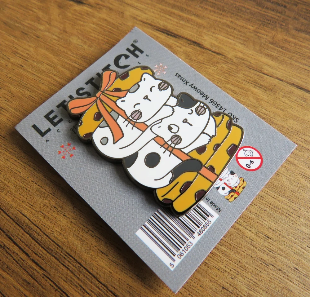 Letistitch Magnetinis adatų laikiklis siuvinėjimui „Meowy Xmas“, 40 mm