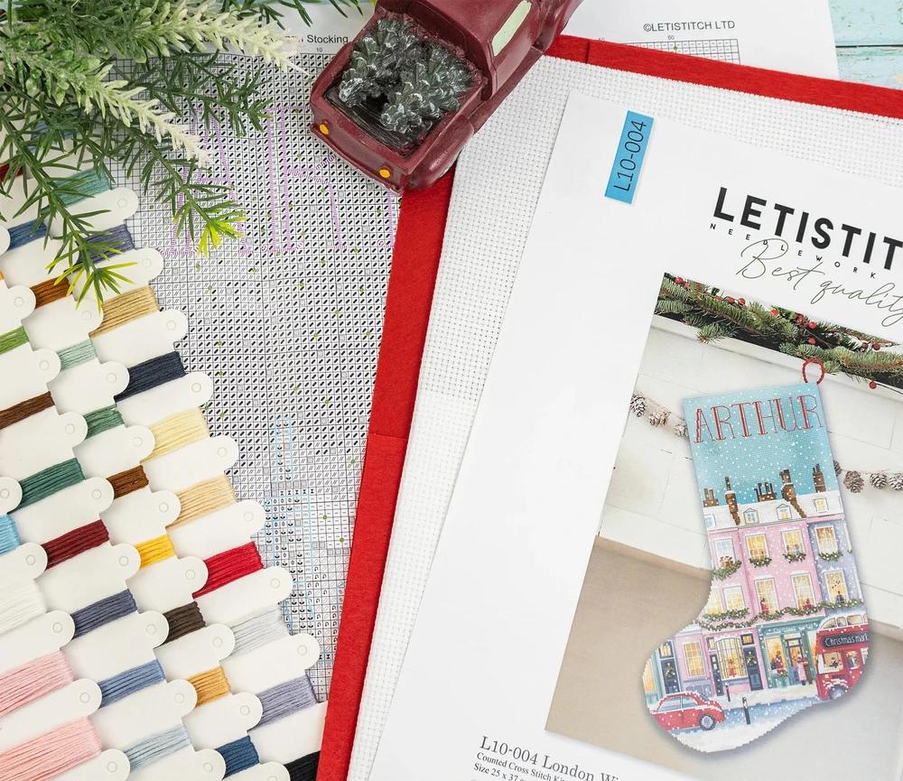 Letistitch Ristinėlės rinkinys "London Winter Charm Stocking" 25 x 37 cm L10-004