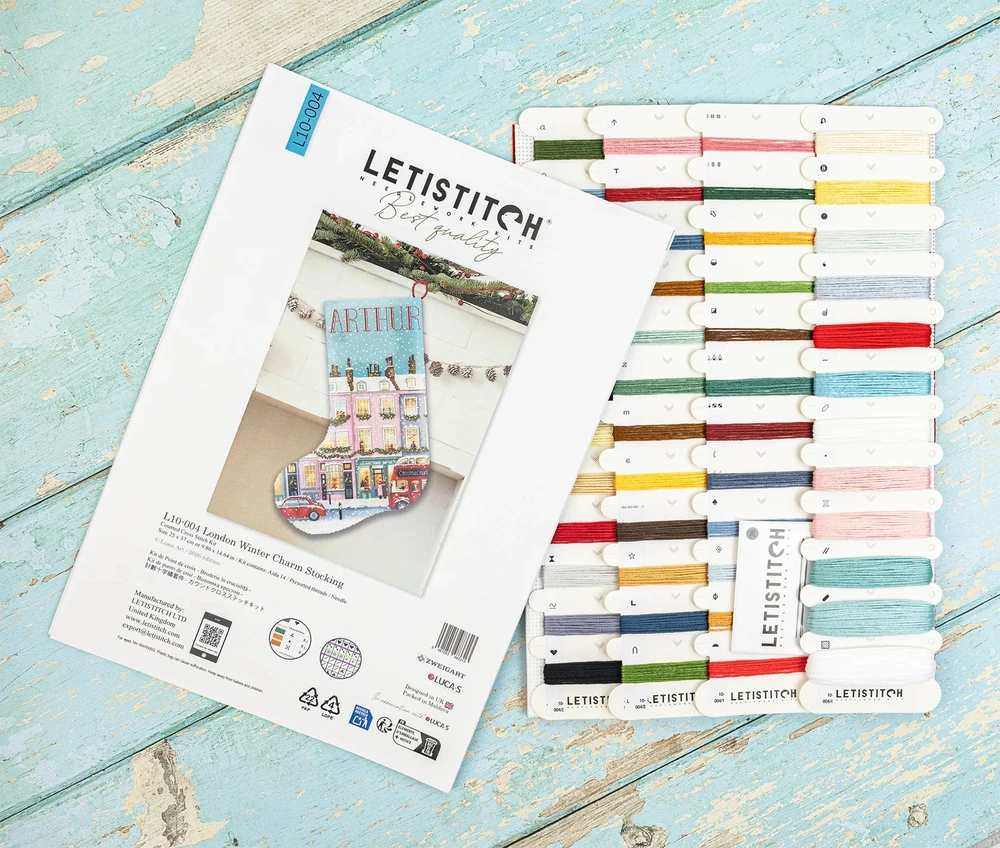 Letistitch Ristinėlės rinkinys "London Winter Charm Stocking" 25 x 37 cm L10-004