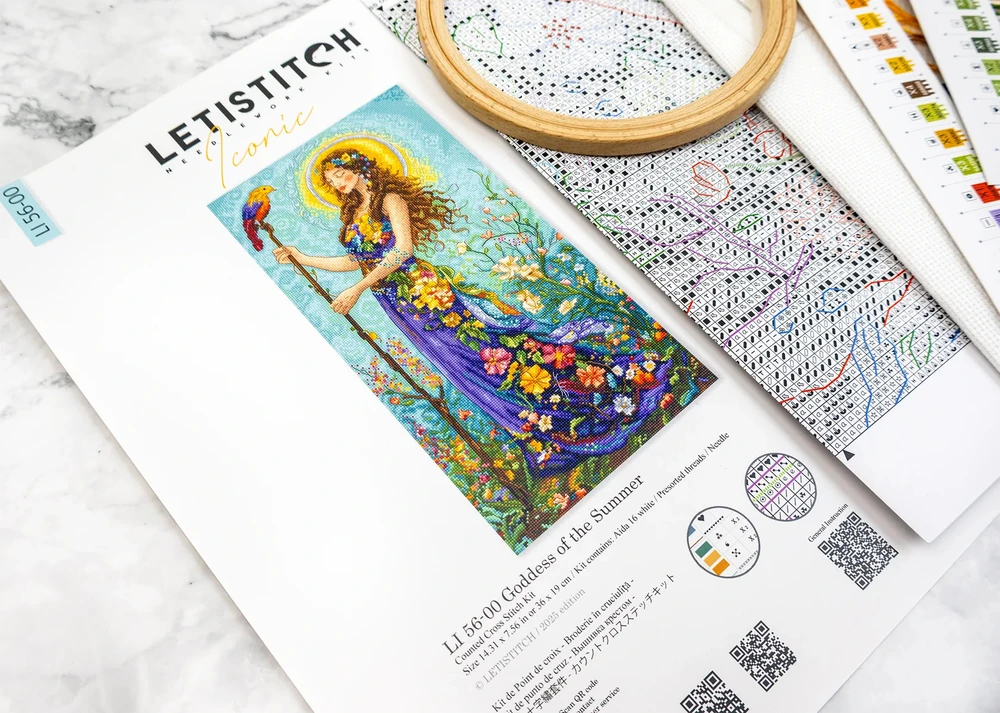 Letistitch Siuvinėjimo kryželiu rinkinys "Vasaros deivė" 36x19 cm LI56-00