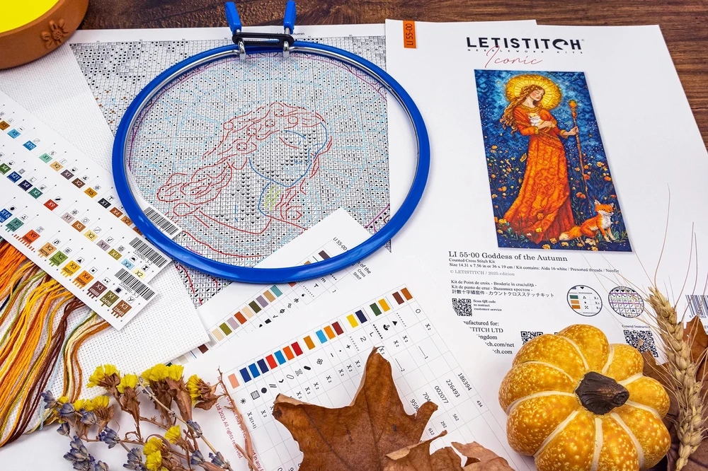 Letistitch Siuvinėjimo kryželiu rinkinys „Rudens deivė“ 20x37 cm LI55-00