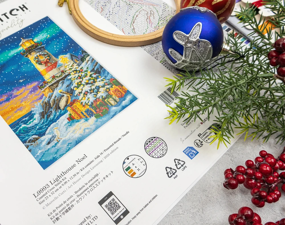 Letistitch Siuvinėjimo kryželiu rinkinys "Švyturys Noel" 23 x 32 cm SLETIL9993