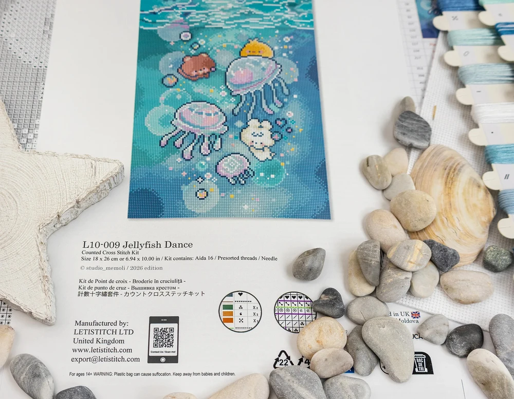 Letistitch Ristinimosi rinkinys "Medūzos šokis" 18x26 cm LI10-009