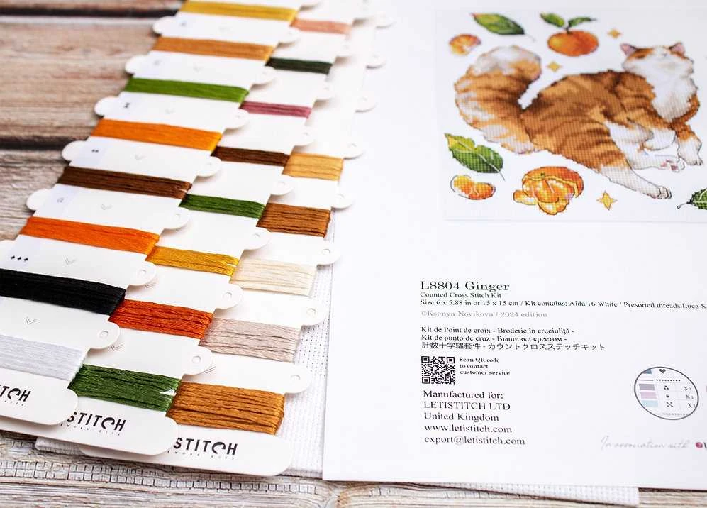 Letistitch Kryželiu siuvinėjimo rinkinys Imbieras 15x15cm SLETIL8804