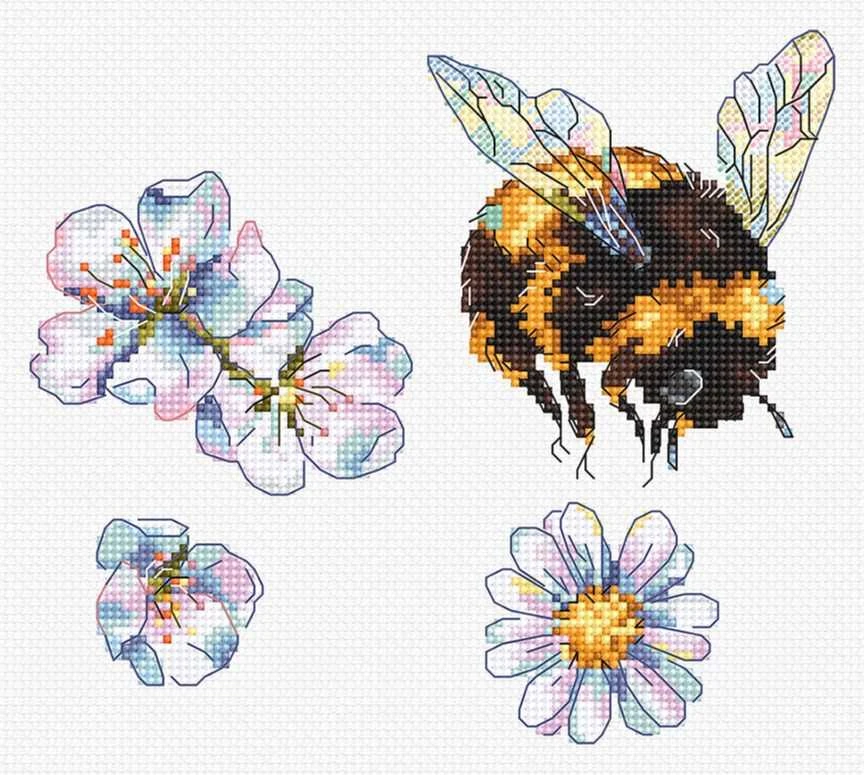 Letistitch Kryželiu siuvinėjimo rinkinys "Furry Bumblebee" 16x14cm SLETIL8820
