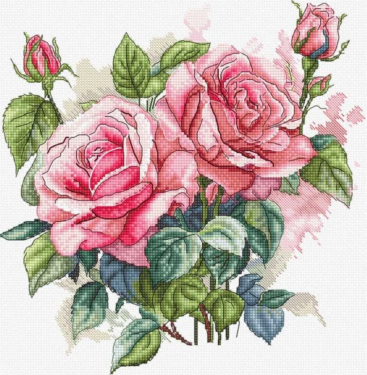 Letistitch Kryželiu siuvinėjimo rinkinys "Rožinis žiedas" 22x23cm SLETIL8093