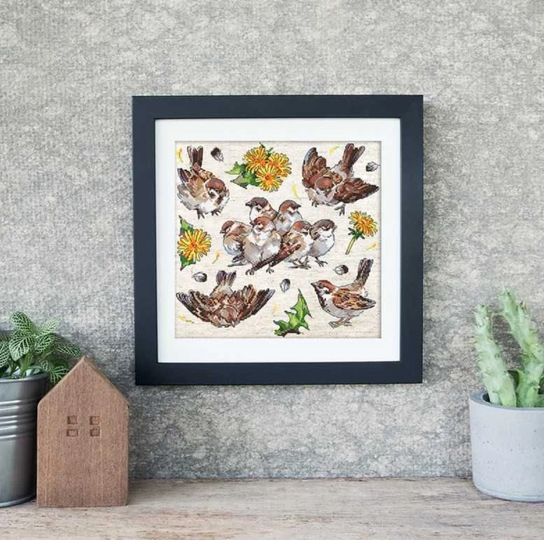 Letistitch Kryželiu siuvinėjimo rinkinys "Žvirbliai" 23x22cm SLETIL8803