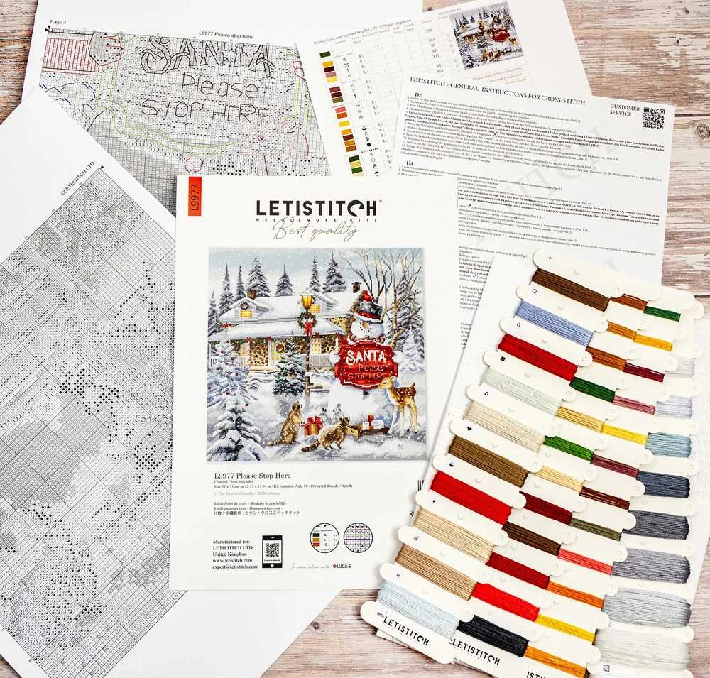Letistitch Siuvinėjimo kryželiu rinkinys "Prašau sustoti čia" 31 x 31 cm SLETIL9977